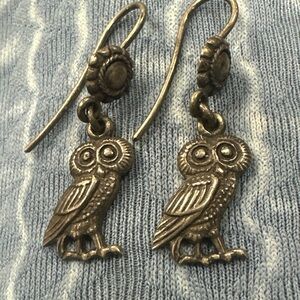 Owl of Wisdom 925 sterling 1” earrings